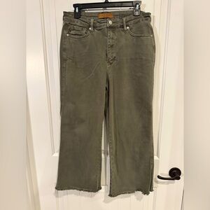 Judy Blue cropped raw edge jeans.